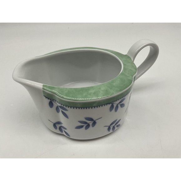 Villeroy & Boch SWITCH 3 Gravy/Sauce Boat White Blue Leaf Print Discontinued - Picture 9 of 15